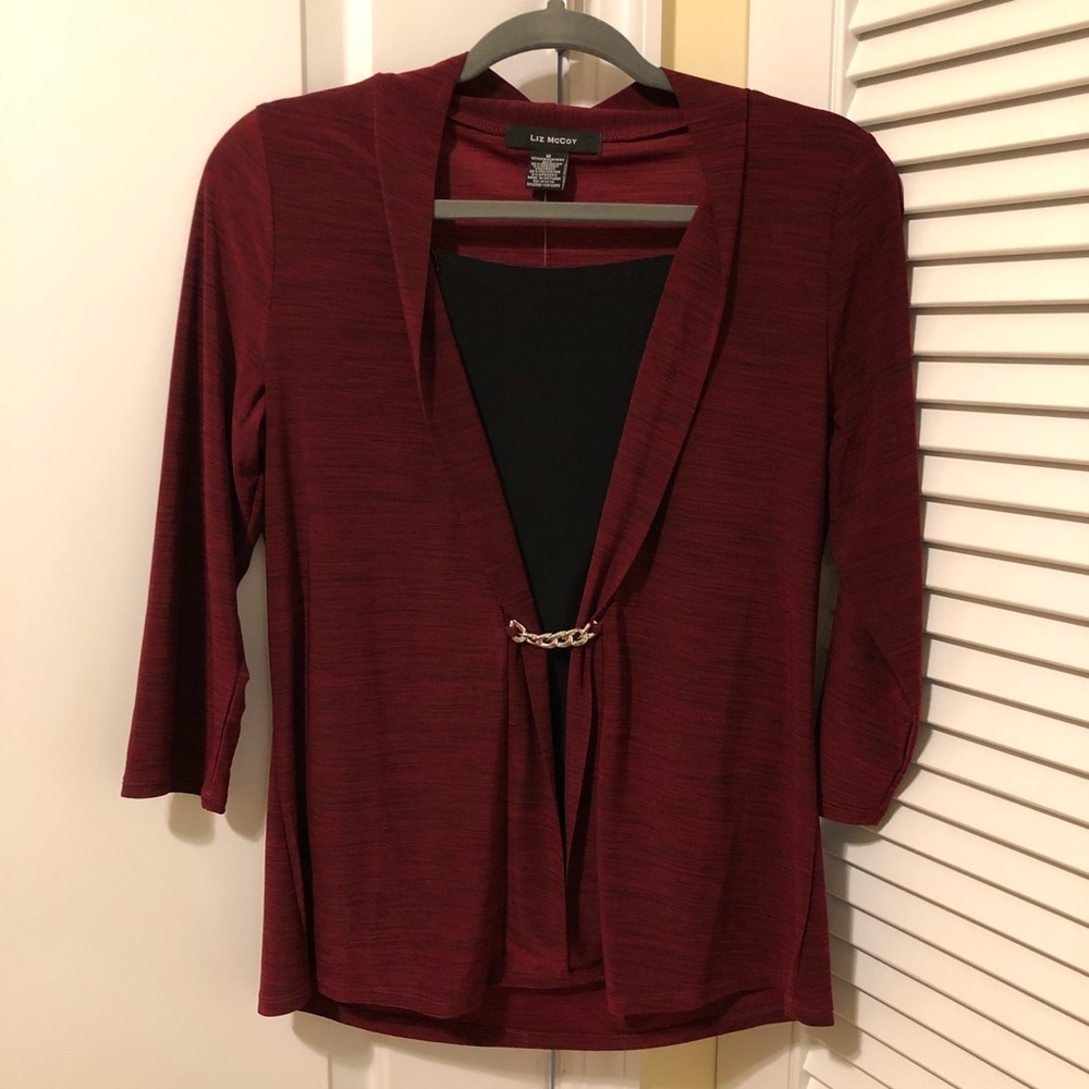 Liz Mccoy black and red top. NEVER WORN!!